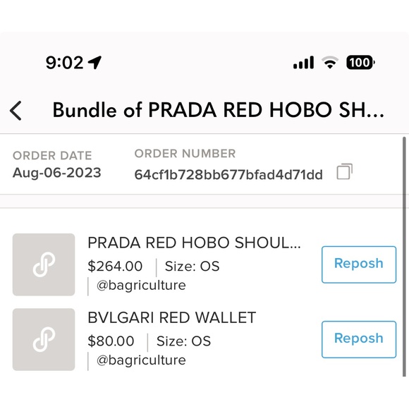 PRADA RED HOBO SHOULDER BAG - Picture 3 of 10